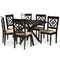 Baxton Studio Sadie Modern and Contemporary Sand Fabric and Dark Brown Finished Wood 7-Piece Dining Set 174-10535-10894-Zoro - alternate 1